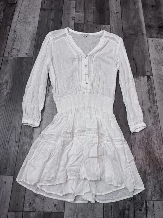 Rails Jasmine White Lace Detail Dress Women’s Small Linen Cotton Blend $228 - Picture 4 of 12